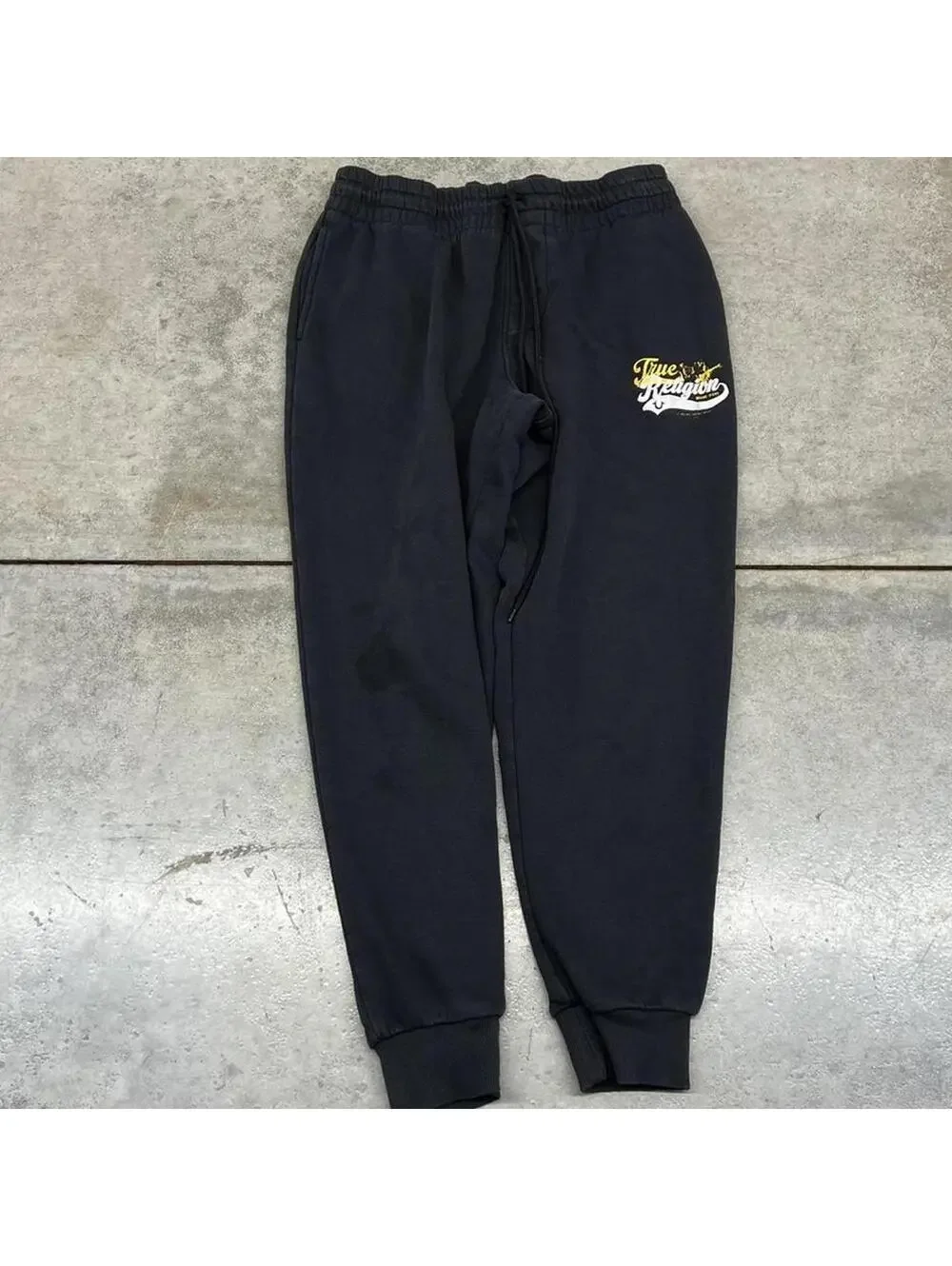 vintage true religon small logo cuffed jogger sweatpants size medium